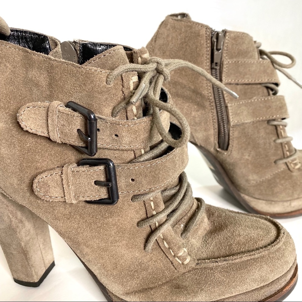DV by Dolce Vita taupe suede laced ankle boot